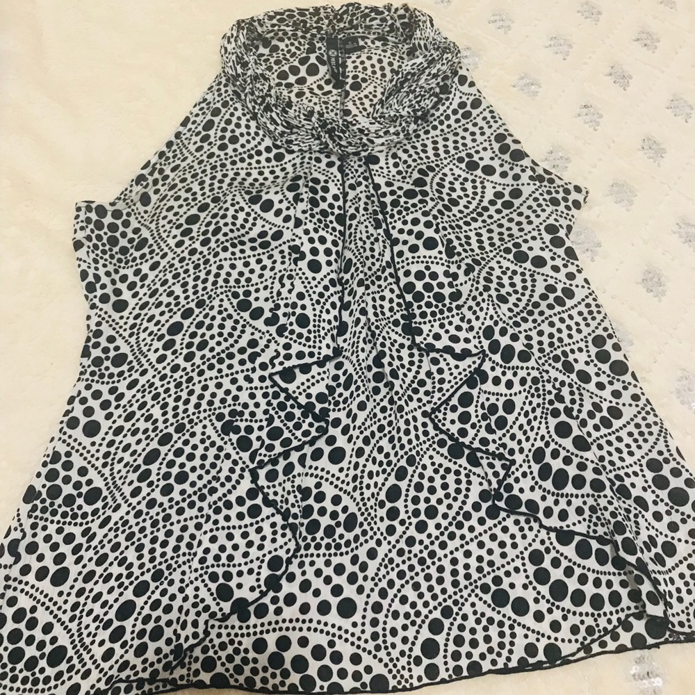 Dotted black and white blouse